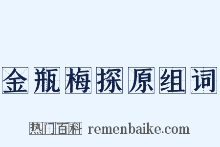金瓶梅探原组词是什么意思的图片